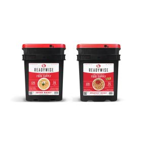 240 Serving Package - 40 lbs - Includes: 1 - 120 Serving Entrée Bucket and 1 - 120 Serving Breakfast Bucket