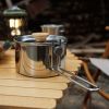 Outdoor multifunctional 304 stainless steel boiling kettle mountaineering portable coffee pot foldable fishing camping pot teapot
