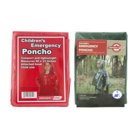 Children's Emergency Poncho (Color: Red)
